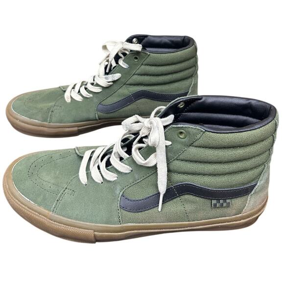 Men Size 13 Sk8-Hi Green Vans MTE Suede High Top Sneaker Shoes Skater Punk y2k - Picture 1 of 13